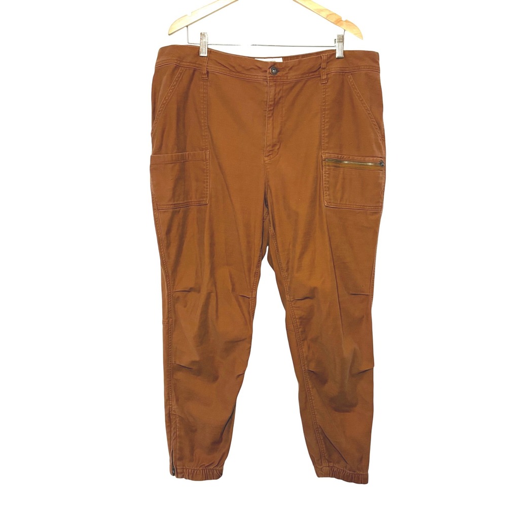 REI Co-op Women Rust Brown Canvas‎ Jogger Pants High Rise Utility Hiking Stretch
